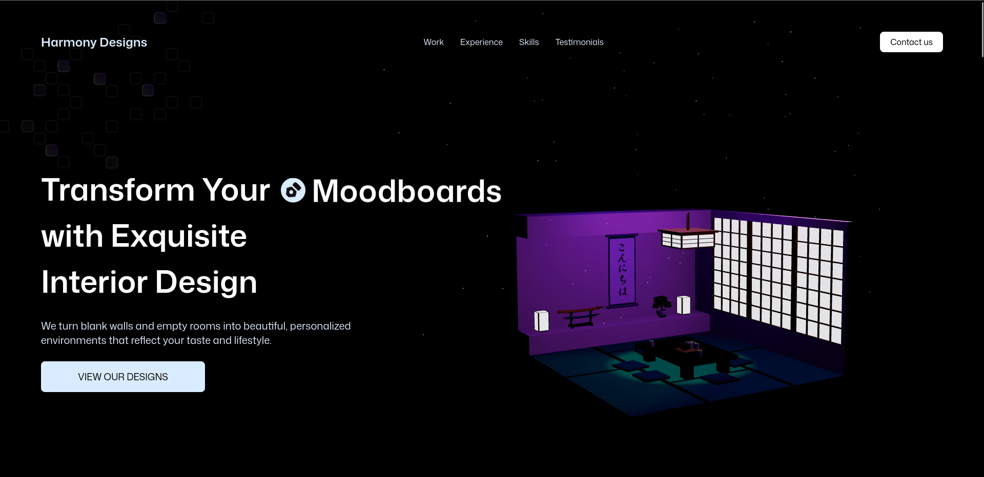 Harmony Designs Landing Page